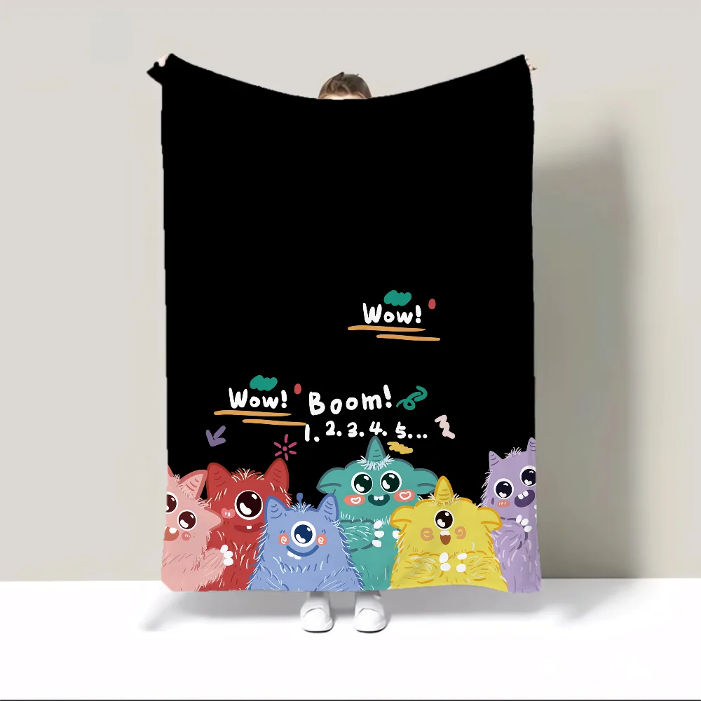 Утолщенное Флисовое Зимнее Одеяло Little Monster Вязаное Клетчатое Домашнее Пляжное