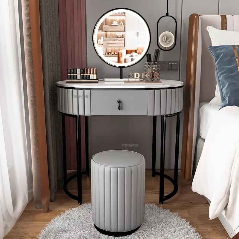 

Nordic Dressing Table for Bedroom Furniture Light Luxury Dresser Mirror Desk 60/50/40cm Vanity Table with Drawers Vanity Desk