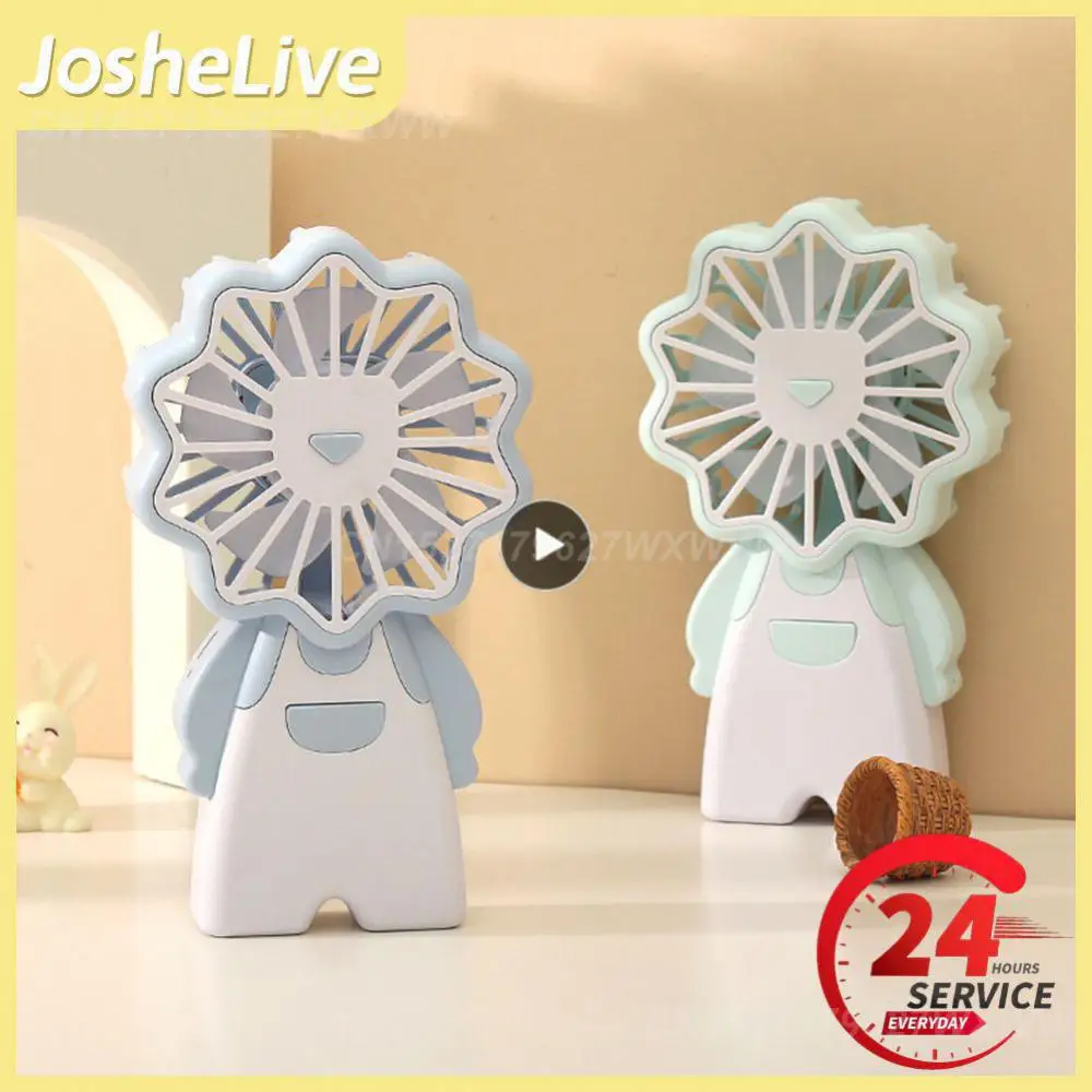 

Computer Cooler Five Blades Cartoon Air Conditioning Three-speed Adjustment Cooling Fan Desktop Handheld Fans Air Cooler Pocket