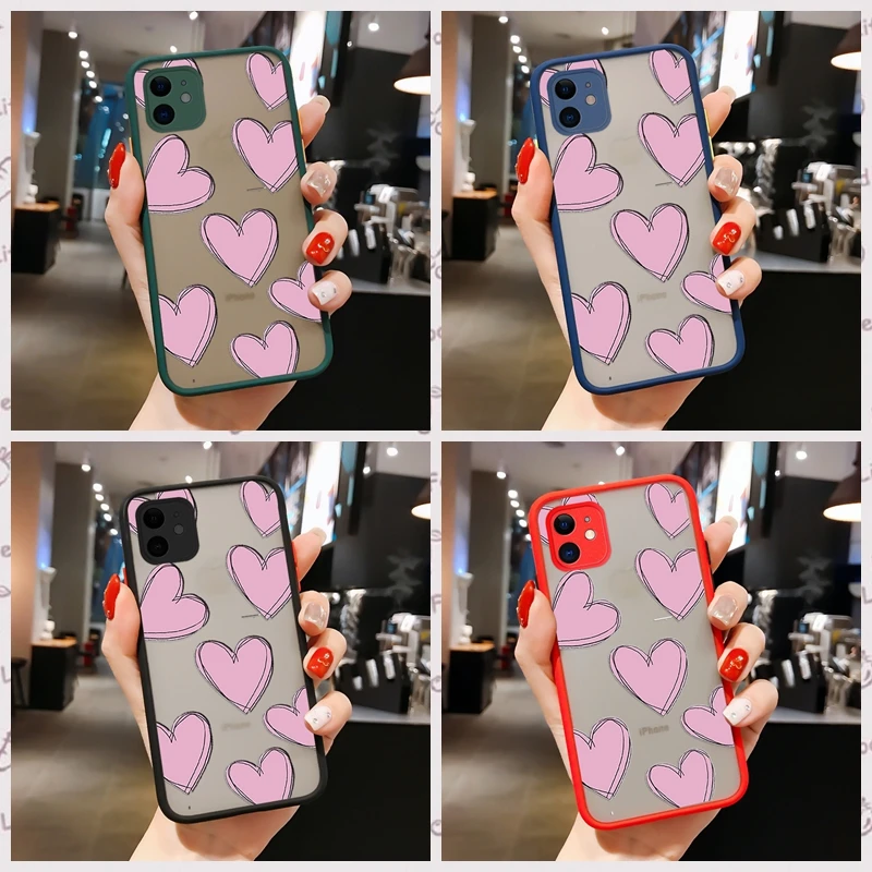 

Precise Love Pattern Case For Samsung Galaxy S10 S20 S21 S9 S8 A22 A03 Plus Lite 5G Phone Case Shockproof Armor Matte Phone
