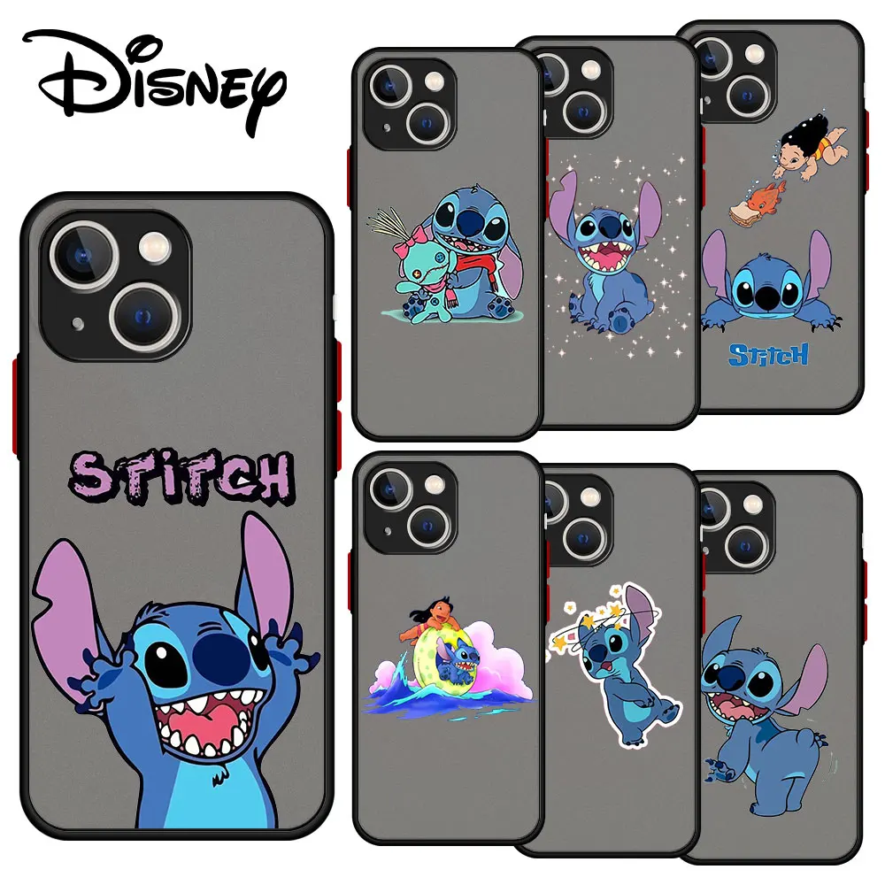 

Shockproof Armor Matte Clear Case For App iPhone 11 XS Max XR X SE(2020) 7 8 6 6S Plus Hard PC Cover Disney Cute Stitch and Lilo