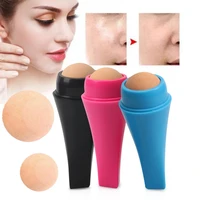 3colors mini natural t zone oil face oil skin care oil control volcanic stone reusable oil absodbing facial roller
