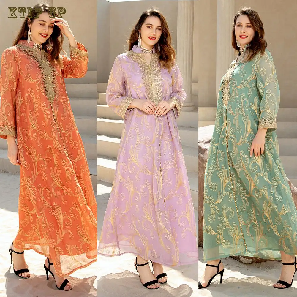 

Embroidered Moroccan Caftan For Occasions Dubai Woman Habaya Ramadan Jalabiya Kandora Arab Muslim Jilbeb Eid Dress Saudi Abaya