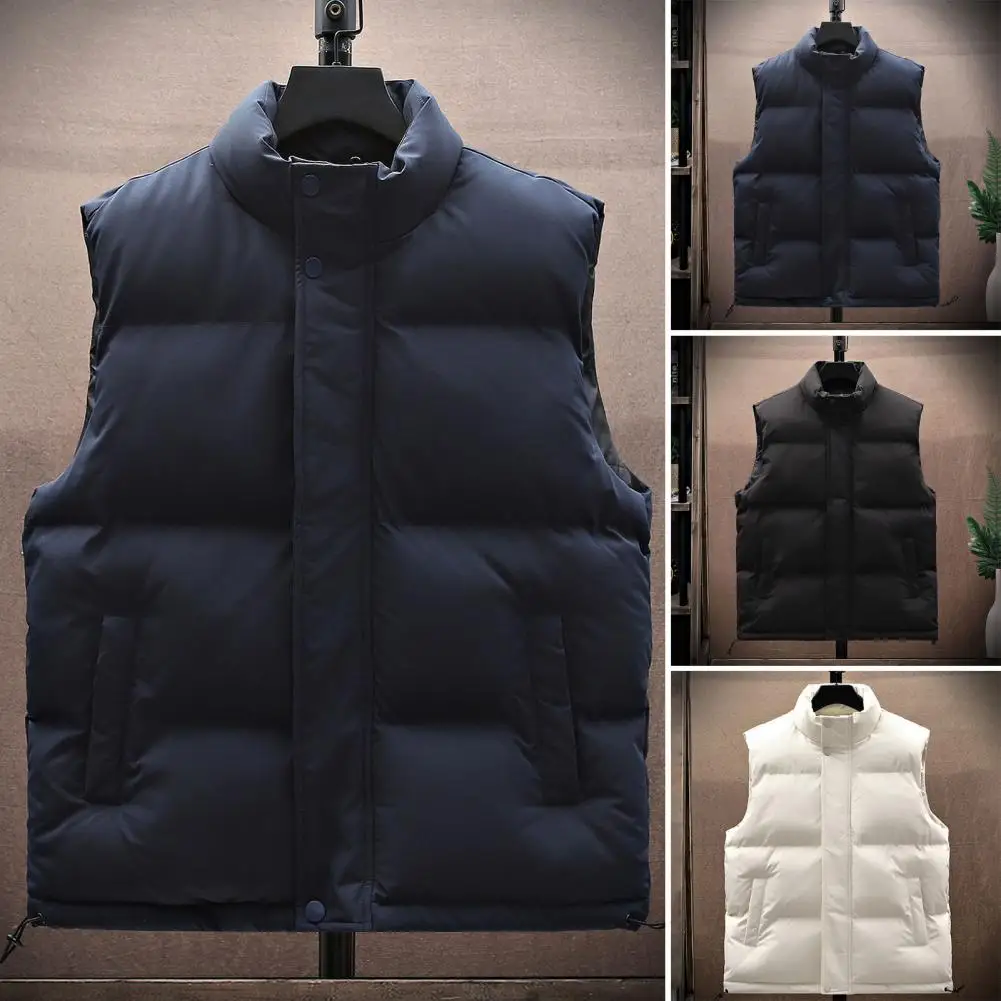 

Mens Down Vest Jacket Puffer Vest Warm Sleeveless Jackets Winter Waterproof Zipper Coat Autumn Stand-up Collar Casual Waistcoat