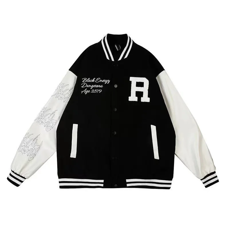 

Американский бейсбольный костюм для мужчин и женщин на весну и осень Новый Модный брендовый корейский стиль ретро контрастный комбинирова...