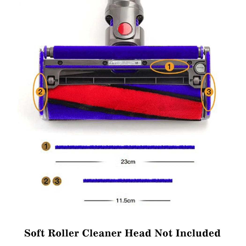 

Roller Brush Bar End Cap Cover Soft Plush Strips for Dyson V6 V7 V8 V10 Vacuum Cleaner End Cap Side Replacement Parts