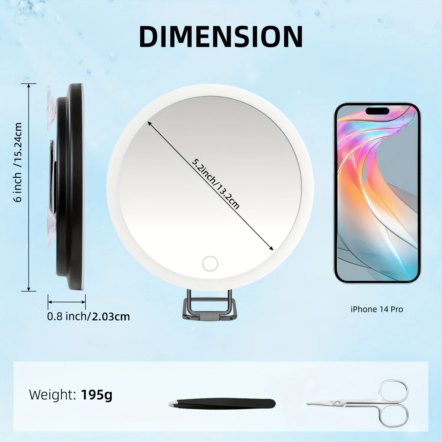 Увеличительное зеркало с подсветкой для макияжа 5X 10X 20X 30X путешествий