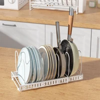 telescopic kitchen shelf pot lid organizer dish plate cutting board bowl kitchen 71013 slices adjustable storage drying holder
