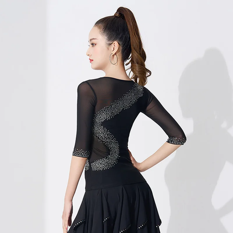 Высококачественный однотонный костюм для латиноамериканских танцев вечерний