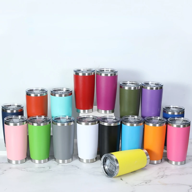 

20oz Car Mug Thermal Insulation Cold Preservation 304 Stainless Steel Spray Rainbow Paint Car Beer Ice Bully Mug Sealing Cover