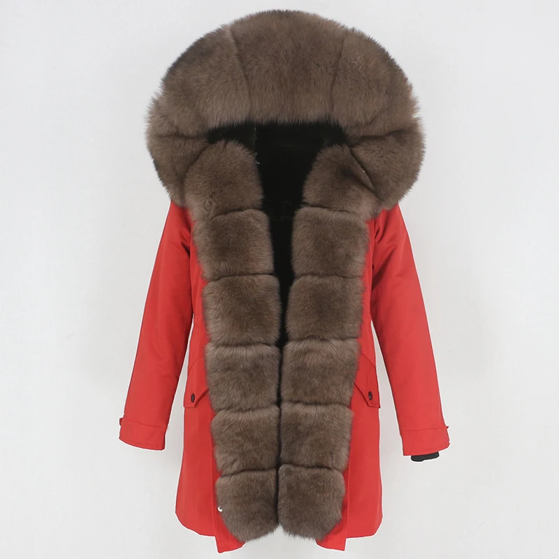 

OFTBUY Long Waterproof Parka Real Fur Coat Winter Jacket Women Natural Big Fox Fur Collar Hood Thick Warm Outerwear Detachable