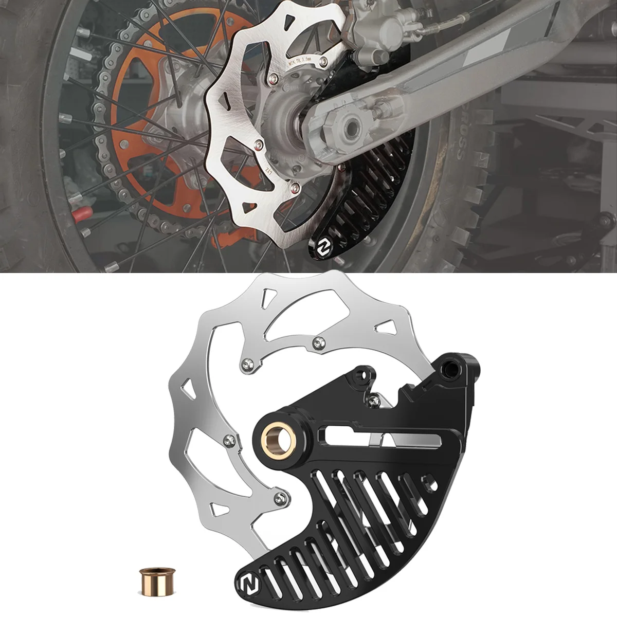 

Motorcycle Oversized Rear Brake Rotor Kit for KTM EXC EXCF XC XCF SX SXF XCW XCFW TPI 6D 125 250 300 350 450 500 530 2004-2023