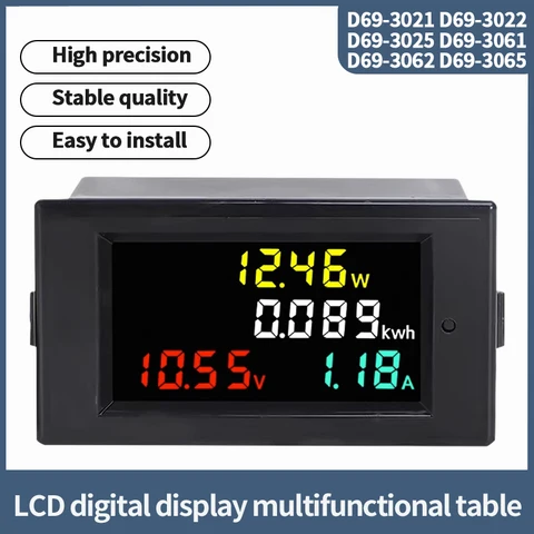 D69-3022 3062 3021 3025 3065 3061 Напряжение постоянного тока Ток Power Mter ЖК-цифровой дисплей Интеллектуальный модуль 12V600V0-20A50A100A