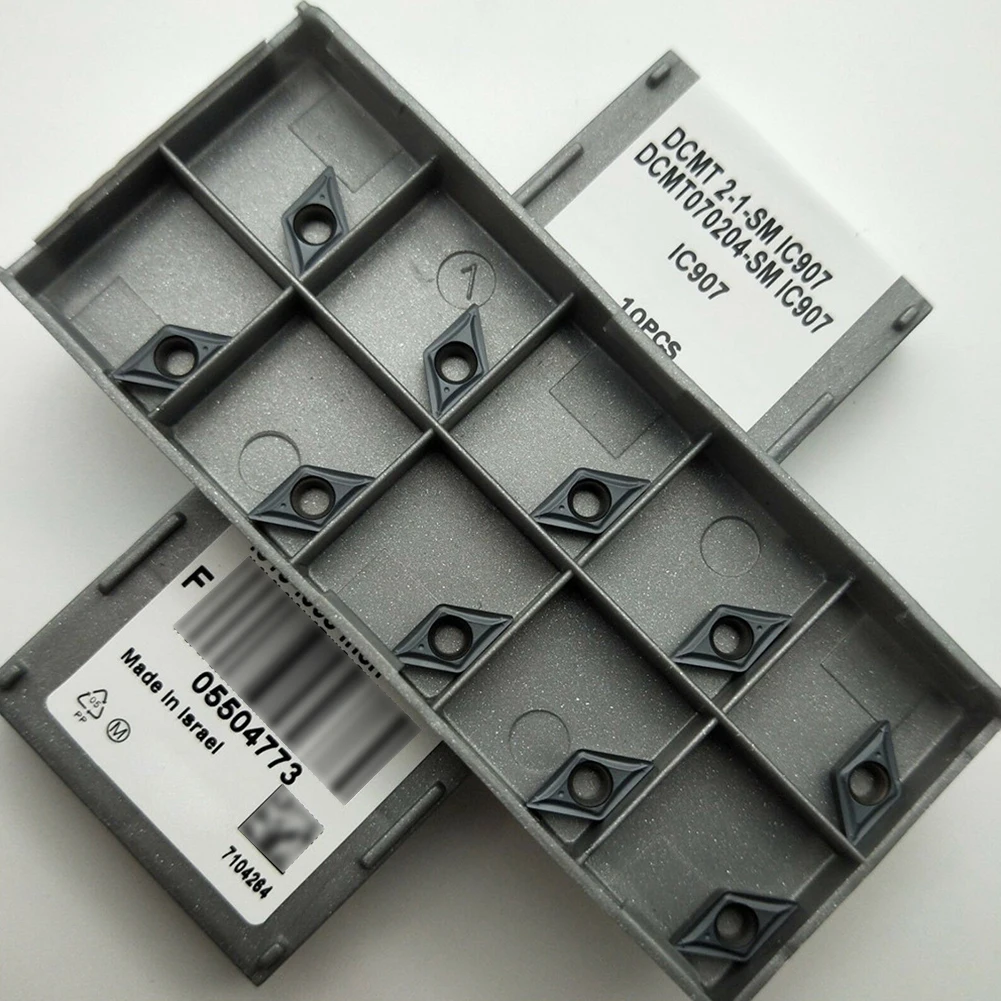 

10pc DCMT 2-1-SM DCMT070204 SM IC907 Carbide Insert Lathe Turning Milling Insert Milling Cutter Kit Power Tools