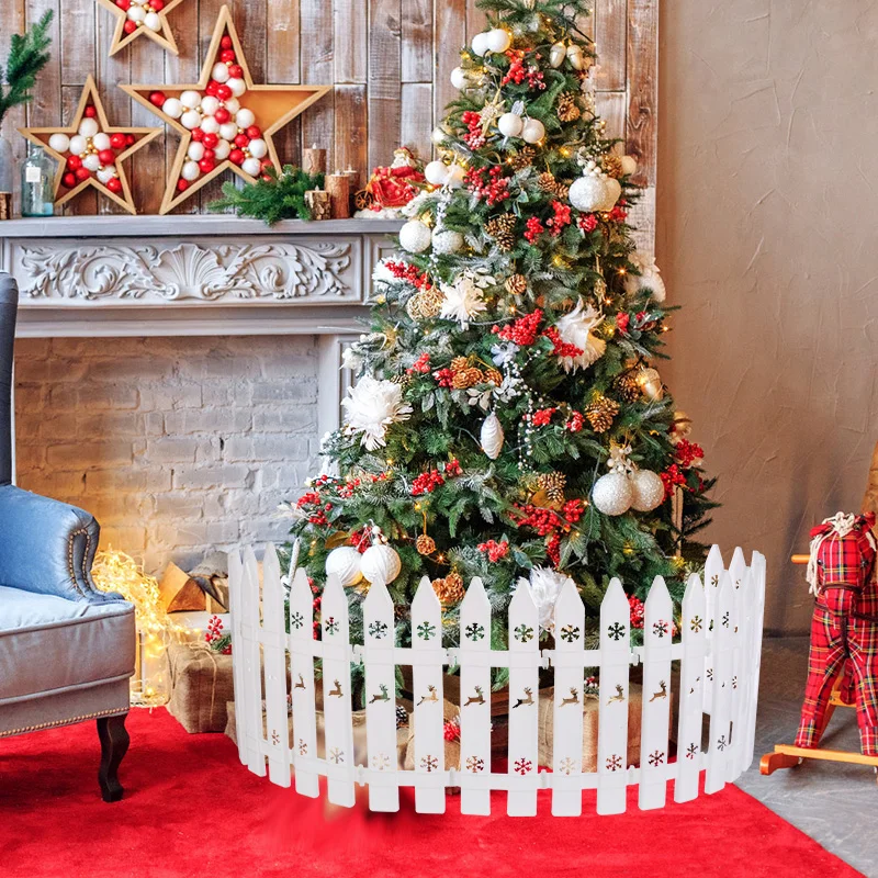 10 шт. украшения для рождественской елки белый пластиковый забор Рождественский