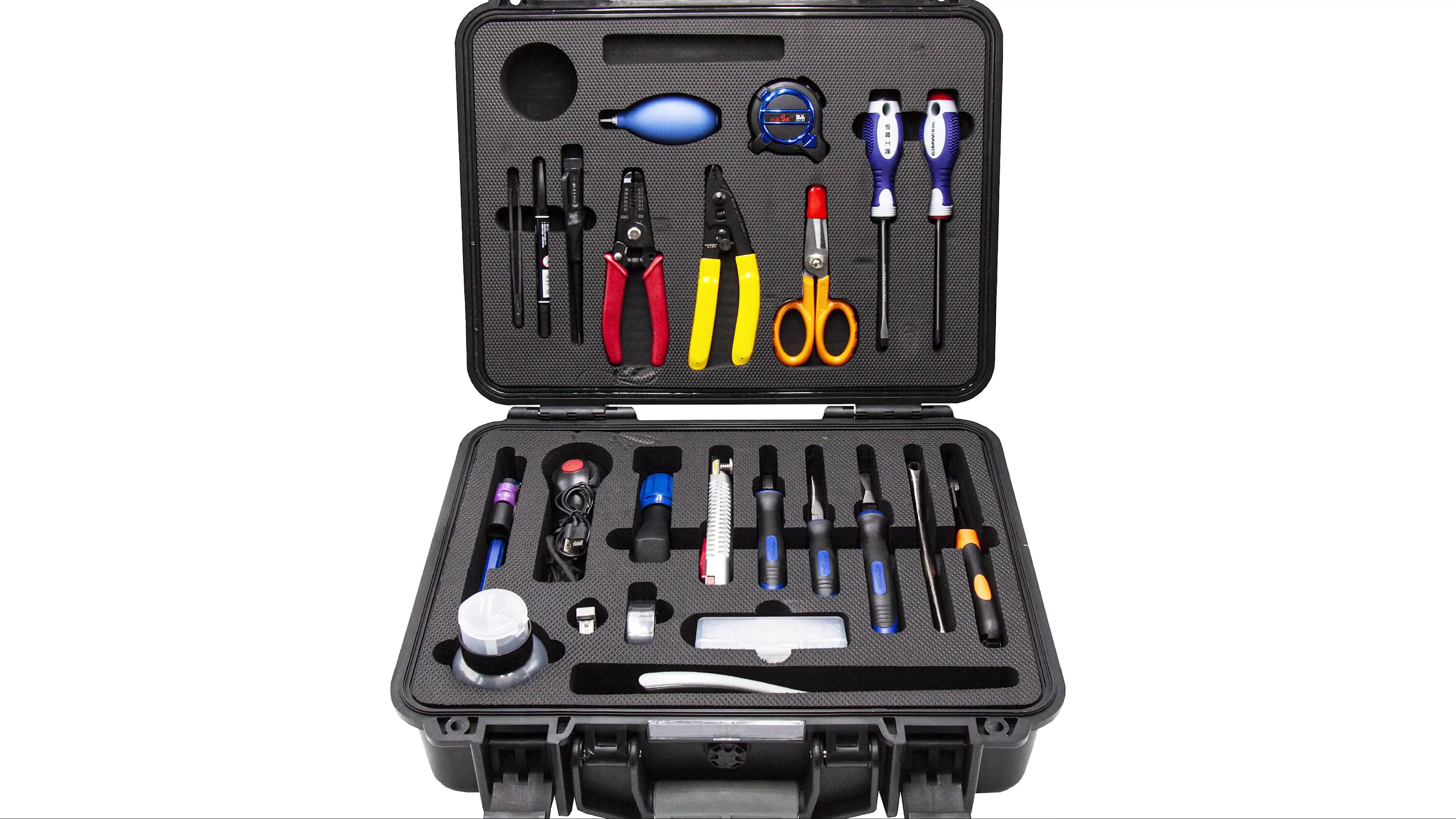 

FTTH Fiber Optic splicing Network Clean Cleaver Cutting set Fusion Splicer Tool Box Kit