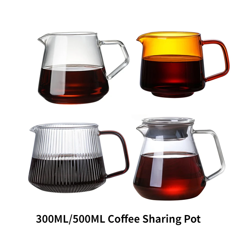 Carafe Drip Coffee Pot 300ml 500ml V60 Pour Over Glass Range  Server  Kettle Brewer Barista Percolator Clear#6