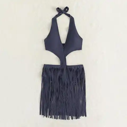 Excellent Bikini Bodysuit Eye-catching 3 Colors Women Bikini Tassel V Neck Bodysuit  Women Swimsuit    Women Swimwear