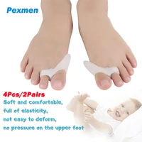 pexmen 4pcs2pair gel toe separators for kids overlapping toe bunion corrector pads pain relief foot care protector for children