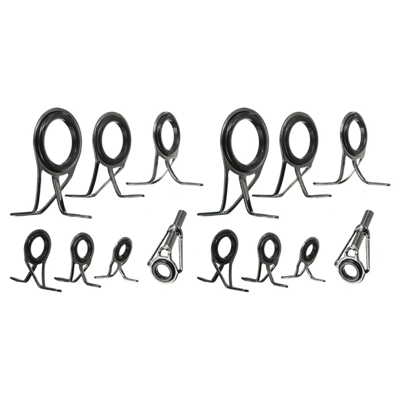 

14Pcs/Set Fishing Rod Guides Tip Fish 5-18Mm Dia Pole Repair Kit Line Rings Eyes Set