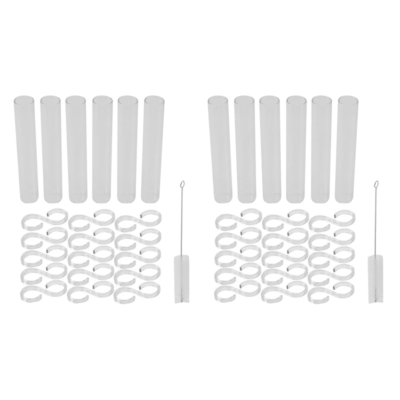 

12 Glass Tubes Shape Hanging Hydroponic Flower Plant Vase Terrarium Container