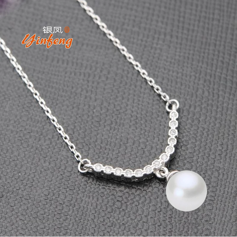 

[MeiBaPJ]Fashionable 8-9mm Perfectly Round Natural Pearl Necklace Beautiful Clavicle Chain Simple and Elegant Sterling Silver