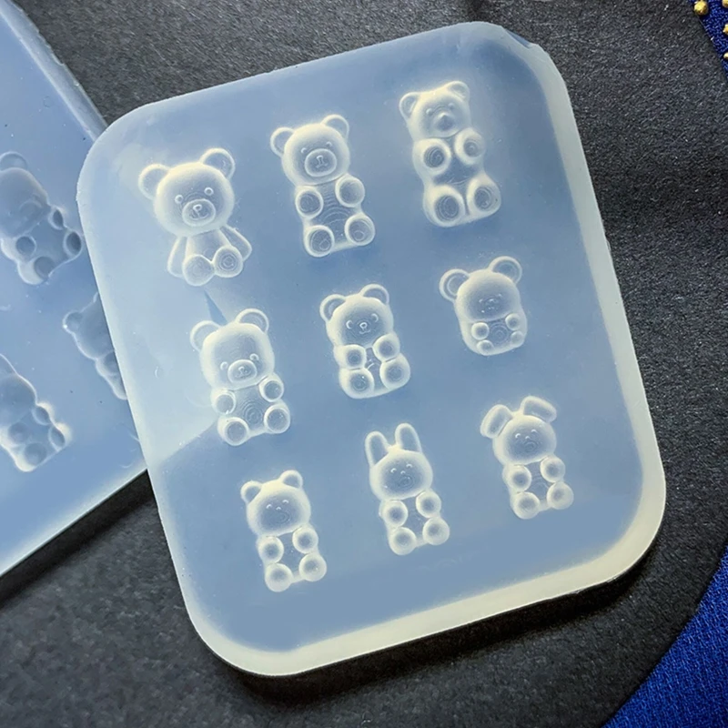 

Блестящий глянцевый брелок в форме маленького медведя, силиконовый брелок для рукоделия, подвеска для ключей