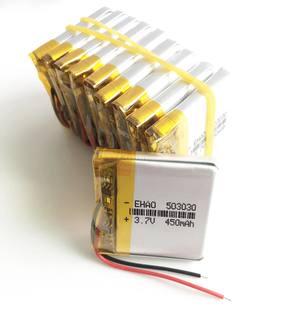 Литий-полимерная аккумуляторная батарея 3,7, 450 в, 503030 мАч, 10 шт.
