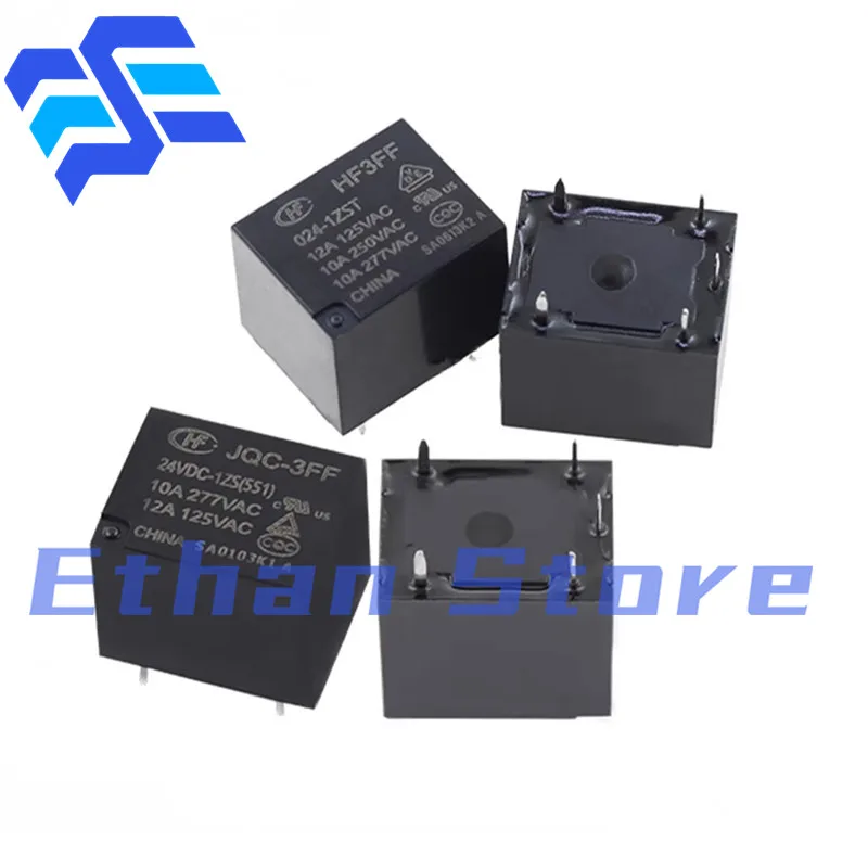 Реле мощности JQC-3FF-005 009 012 24-1HS 1gst 1ZS 4Pin 5Pin HF3FF 005 024 1cav 1ZST HF3FF-005 012-1ZSTF 5В 12В 24В 50 шт.