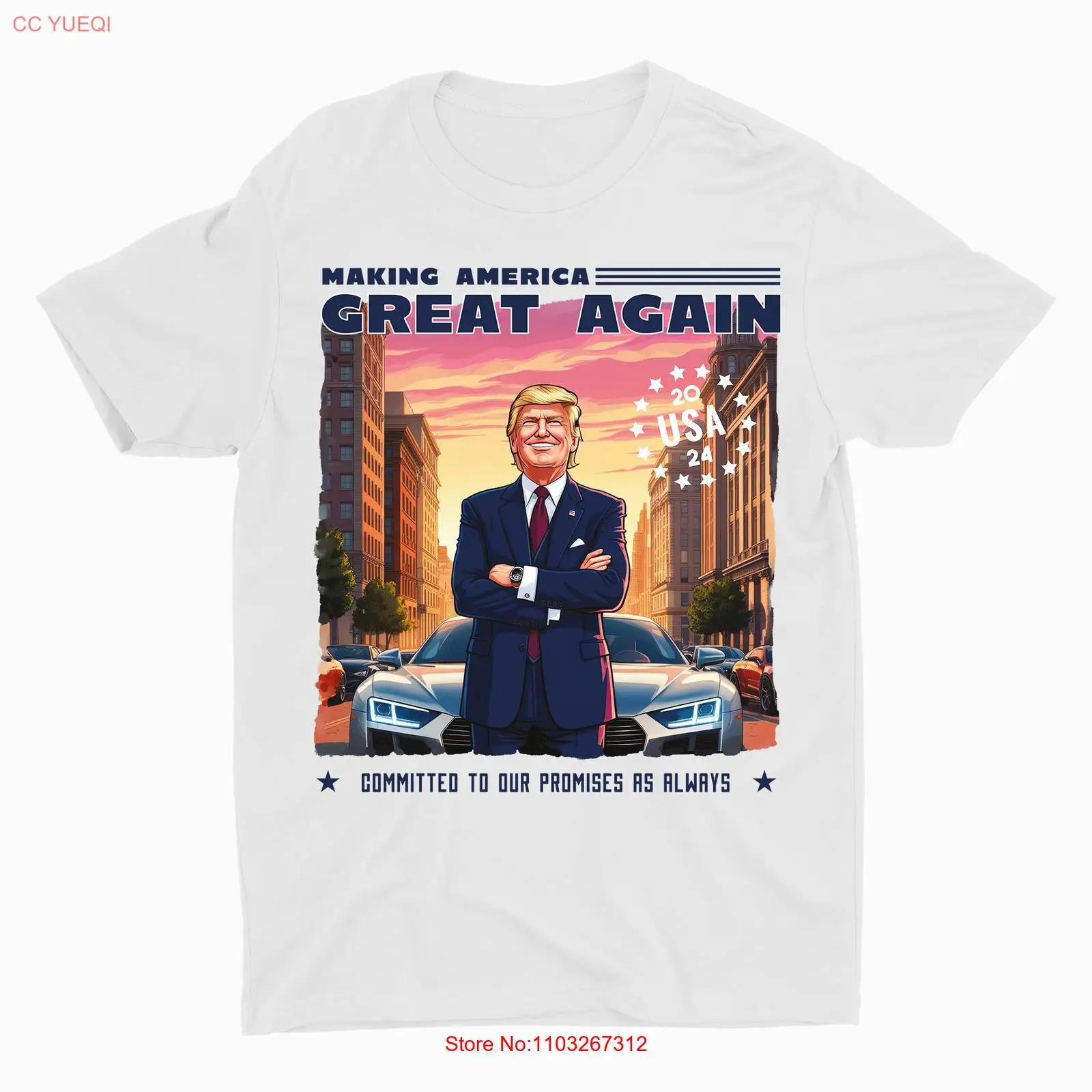 Проголосование Трампа 2024 Футболка США стремление к нашим обещаниям как всегда