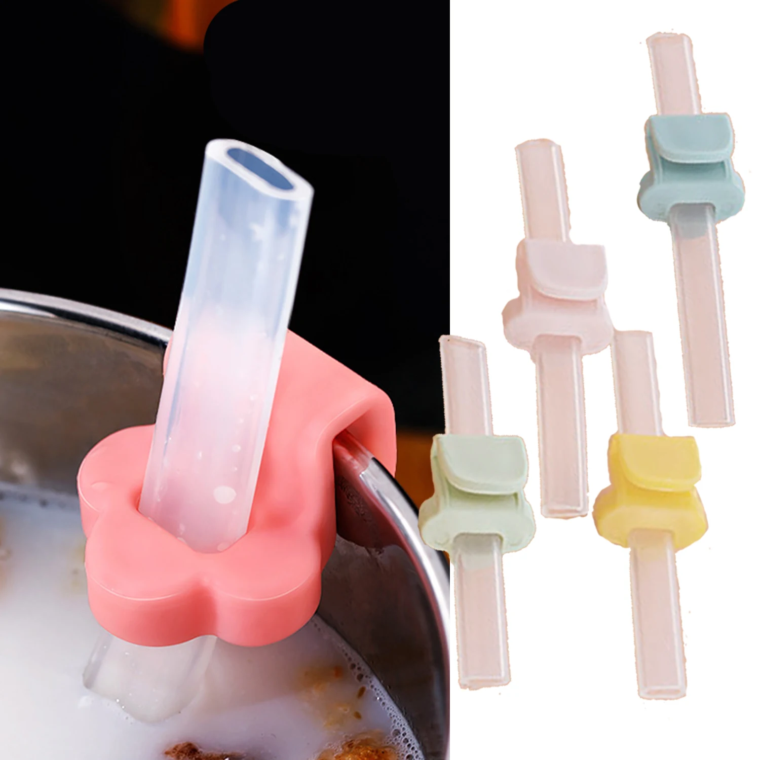 

Мягкая силиконовая соломинка для кормления младенцев, 2 шт., детская соломинка для каши, еды, супа с пряжкой, соломинка для питьевой воды для младенцев, посуда