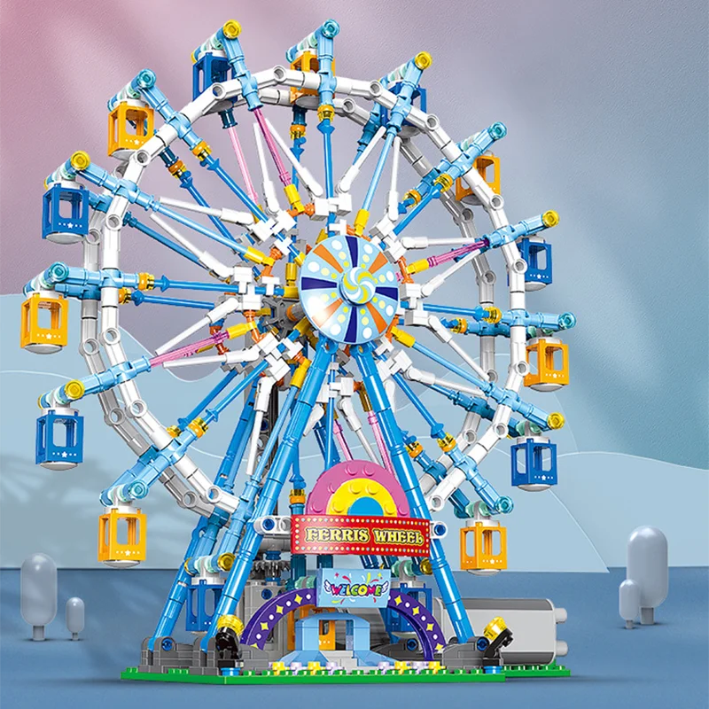870 шт. серия игр электрическое колесо обозрения модель строительных блоков