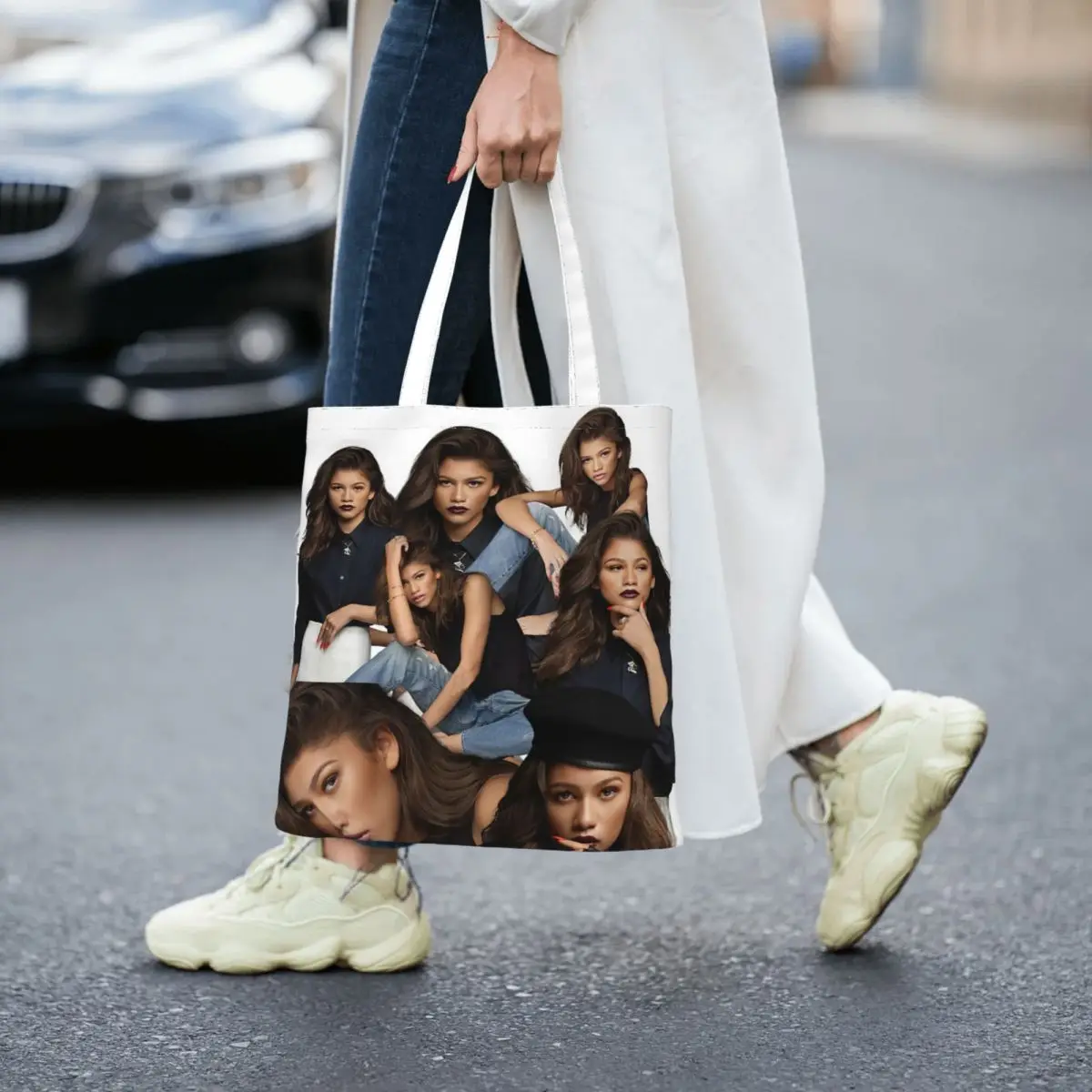 Zendaya Women Canvas Handbag Large Capacity Shopper Bag Tote Bag withSmall Shoulder Bag
