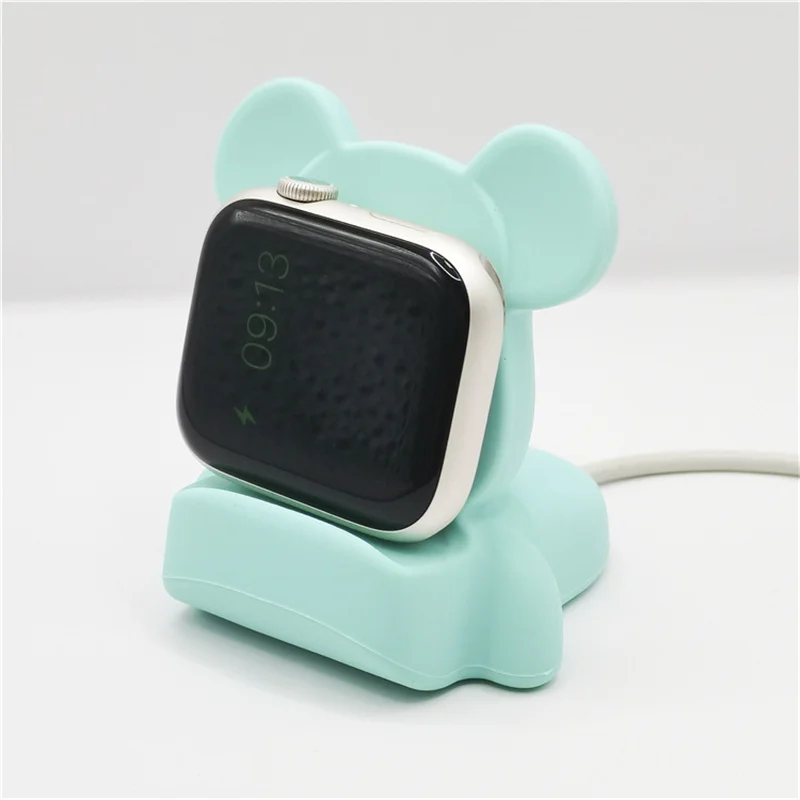 

New Silicone Charger Stand For Apple Watch Ultra 8 7 6 5 4 3 SE For iWatch Cartoon Cute Bear Charging Desktop Holder Accessories