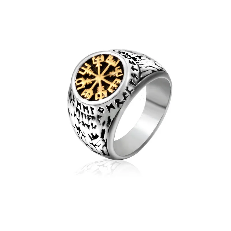 

Punk Viking Spell Men Stainless Steel Ring Fashion Party Gothic Promise Vintage Rings Valentine Jewelry Wholesale Lots Bulk