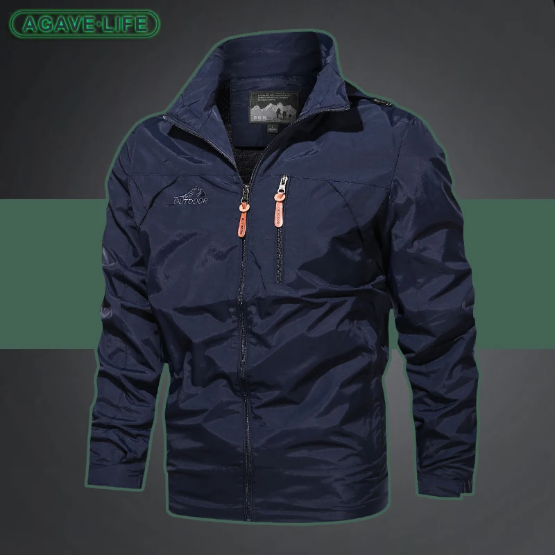

Autumn Men's Fashion Lapel Jacket Male Hooded Windbreaker Outdoor Breathable Casual Jacket Men Military Solid Color Tooling Coat