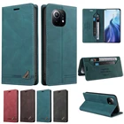 Чехол для Xiaomi 12 11T 11T Pro Mi 11 Mi 11i Mi 11 Lite 4G Mi 11 Pro Mi 11 ультратонкий кожаный чехол-кошелек с защитой от кражи и щеткой