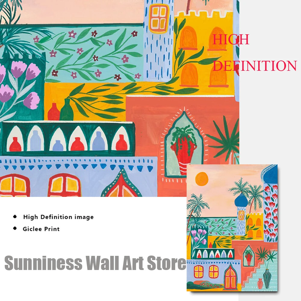 Настенная Картина на холсте с изображением Египта Марокко тропических джунглей