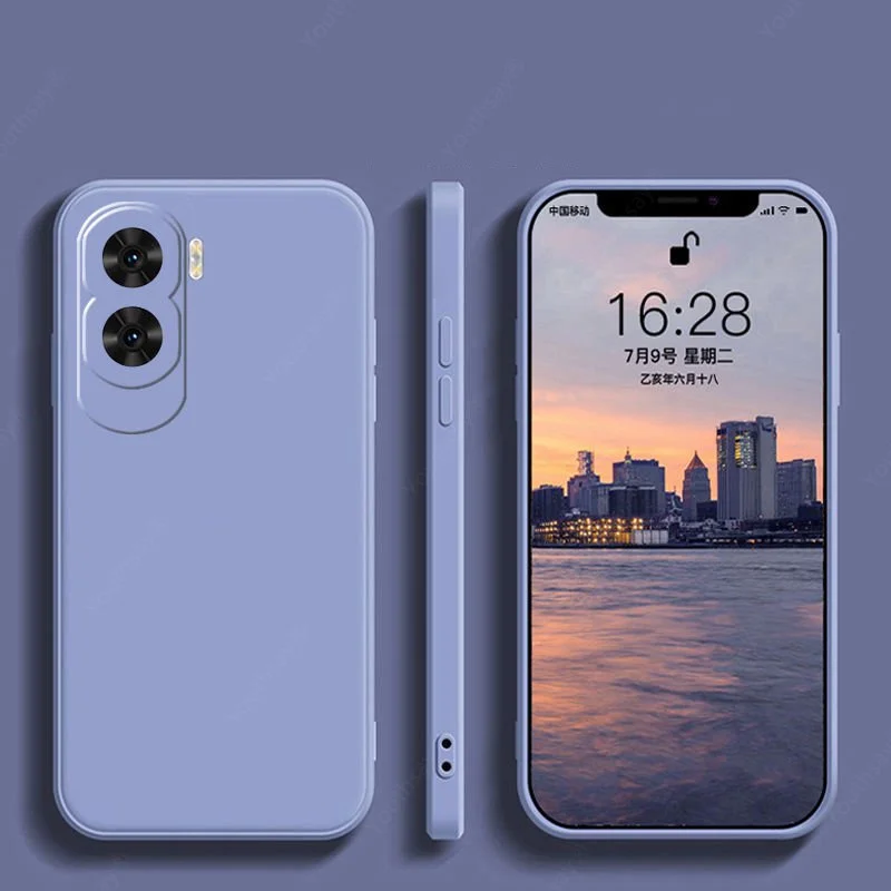 For Honor 90 Lite 5G Case For Honor 90 Lite Cover Funda Shell Coque Soft Original Liquid Silicone Phone Bumper for Honor 90 Lite