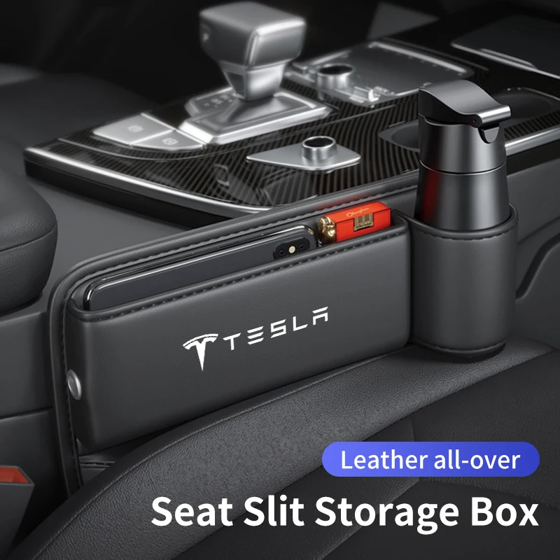 

PU Leather Car Seat Gap Organize Storage For Tesla Model 3 Y S X 2021 Roadster Cybertruck Juguete