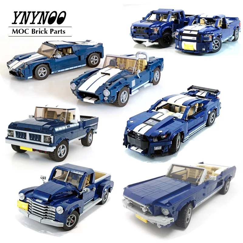 

NEW MOC- 10265 Mustang Shelby GT500 Building Block Car Bricks F150 Raptor Classic Pickup Assembled Model DIY Toys Birthday Gifts