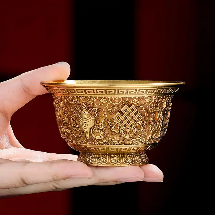Shopkeeper Li Тантра Непал тибетский благоприятный восемь сокровищ чашка из чистой