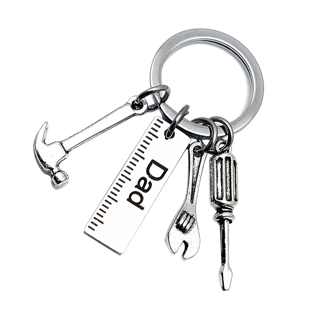 

Dad Keychain Stainless Steel Alloy Screwdriver Keyring DIY Wrench Key Ring Decor Gift Hanging Pendant Father's Day Gifts