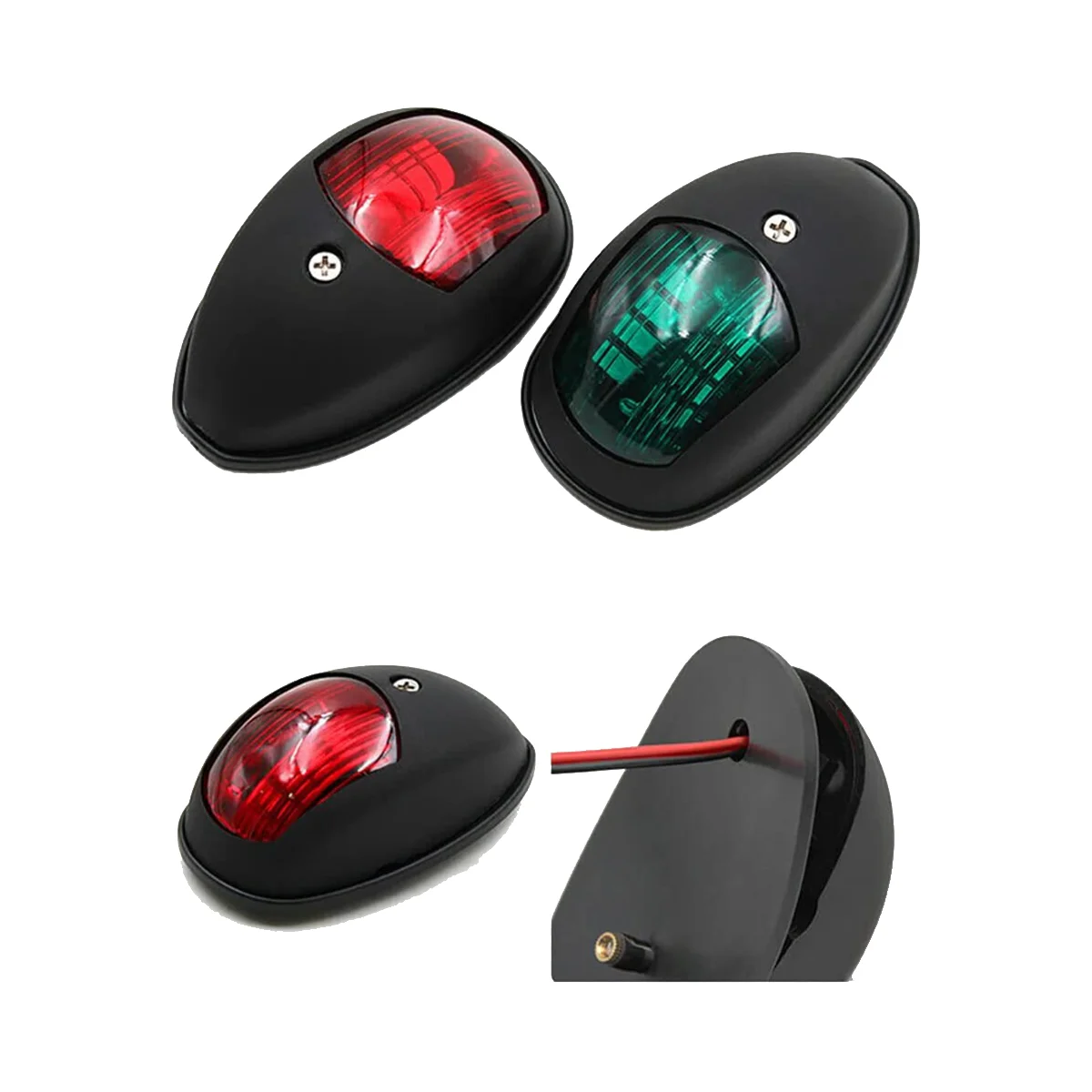 

Navigation Light LED Boat Side Light Signal Light Signal Warning Light Yacht Light Black