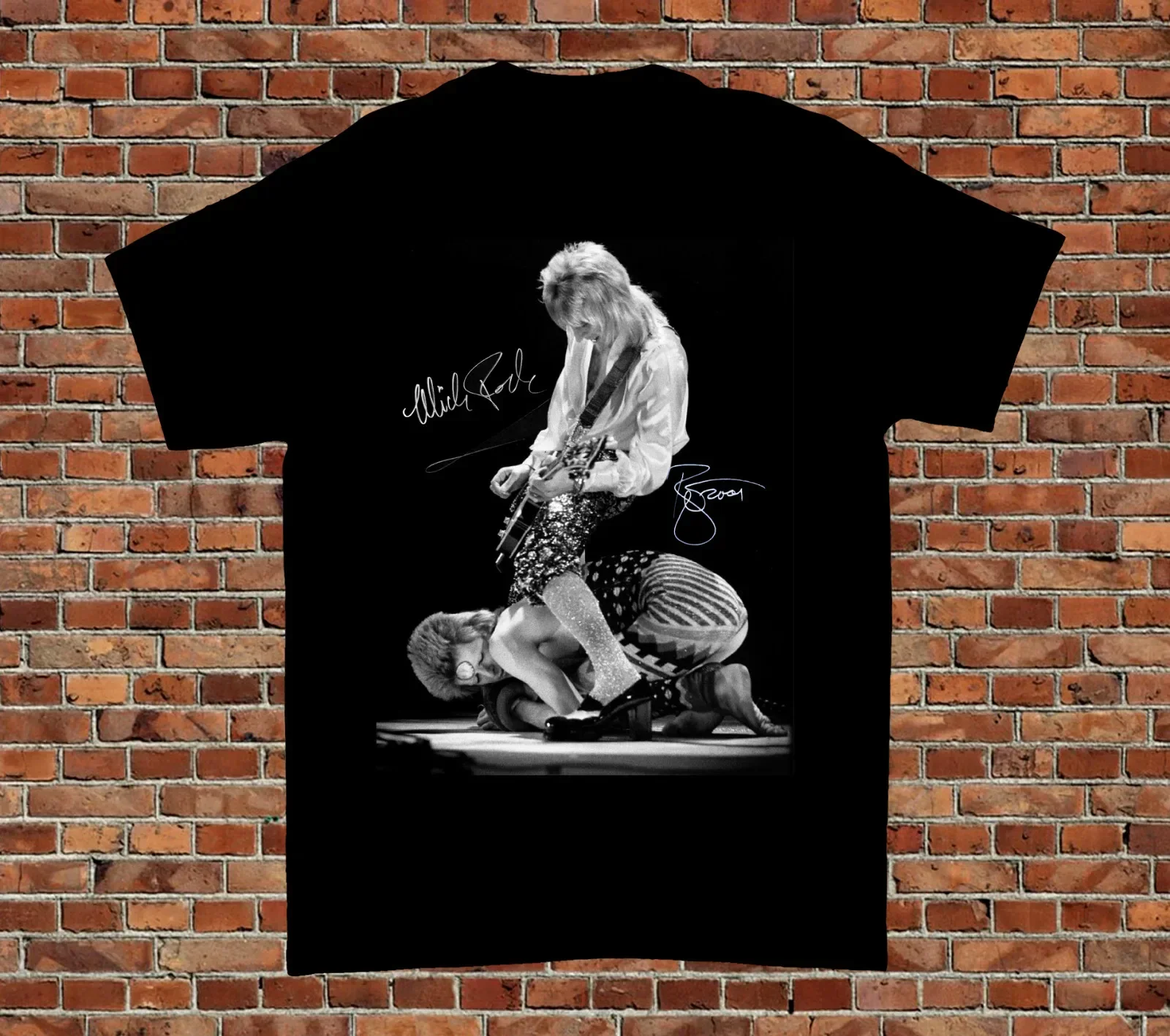 Inspired Mick Ronson – Bowie Signature Cotton Black T-Shirt