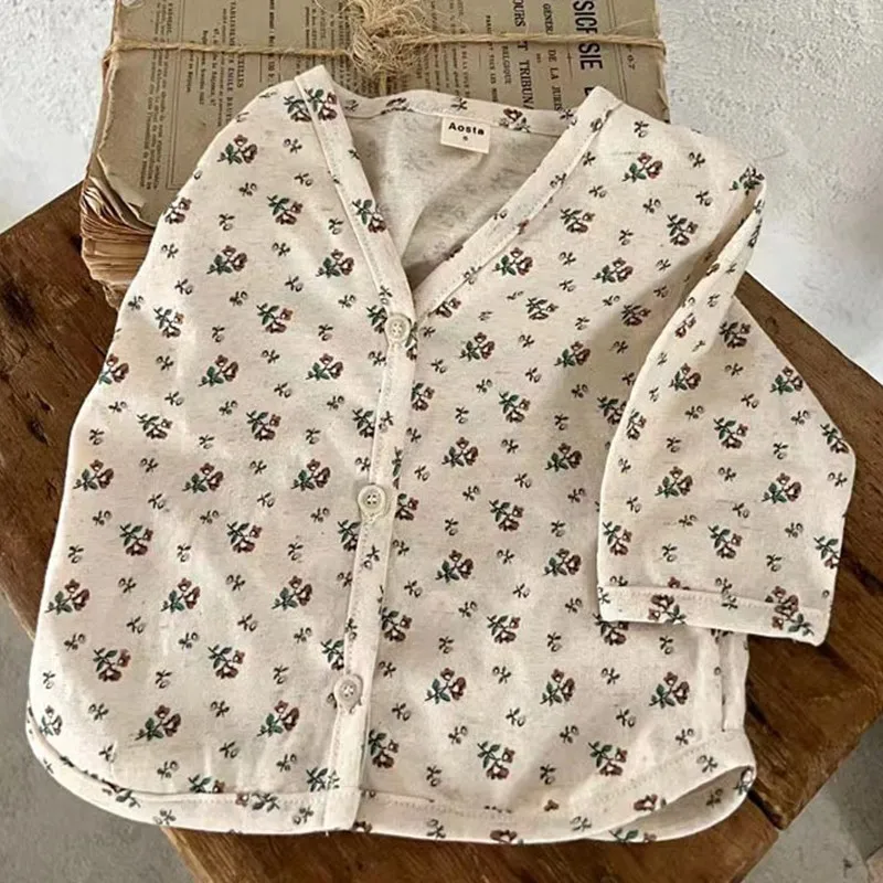 Children's Simple Casual Cardigan Summer Thin Long Sleeved Boys' Air Conditioning Clothes Girls' Sunscreen Clothes Children's