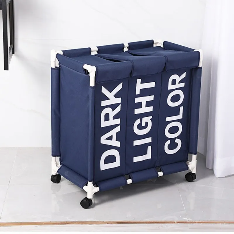 

3 Waterproof Organizer Laundry For Basket Bags Clothes Laundry Box Grid Wheels Dirty Hamper On Large Laundry Rolling Bin Storage