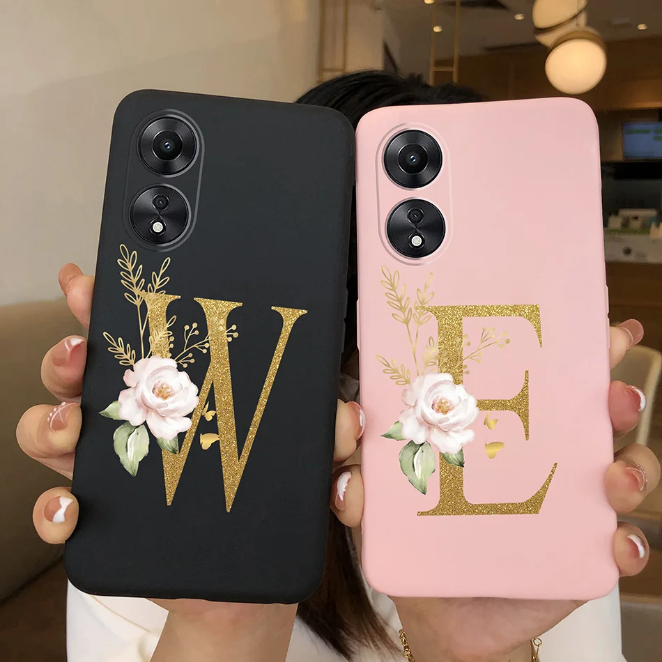 Для Oppo A1 Pro 5G 6 7 &quotЧехол роскошные цветочные буквы окрашенные силиконовыми
