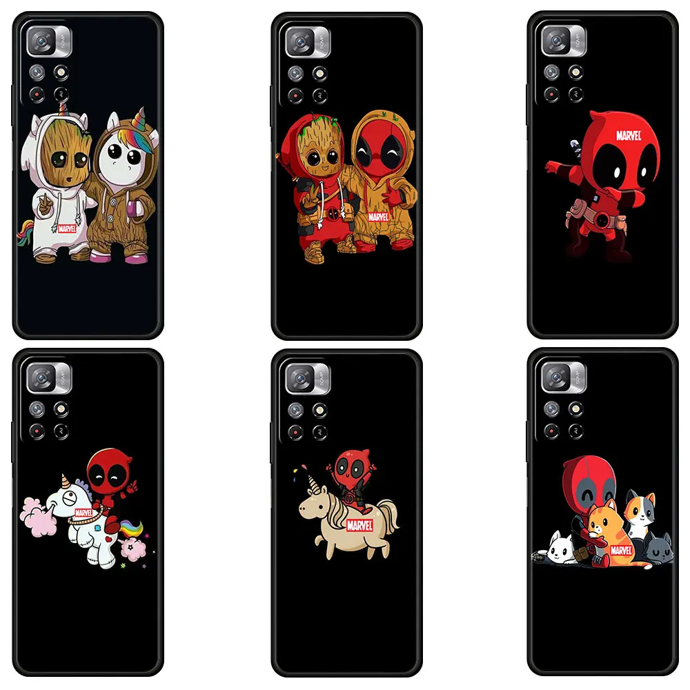 

Brutal Unicorn And Deadpool Case for Xiaomi redmi 9 9a 9c 8 k40 Marvel Coque Redmi note 10 11 10 9 8 pro 7 11t 9t 8t 9s Funda