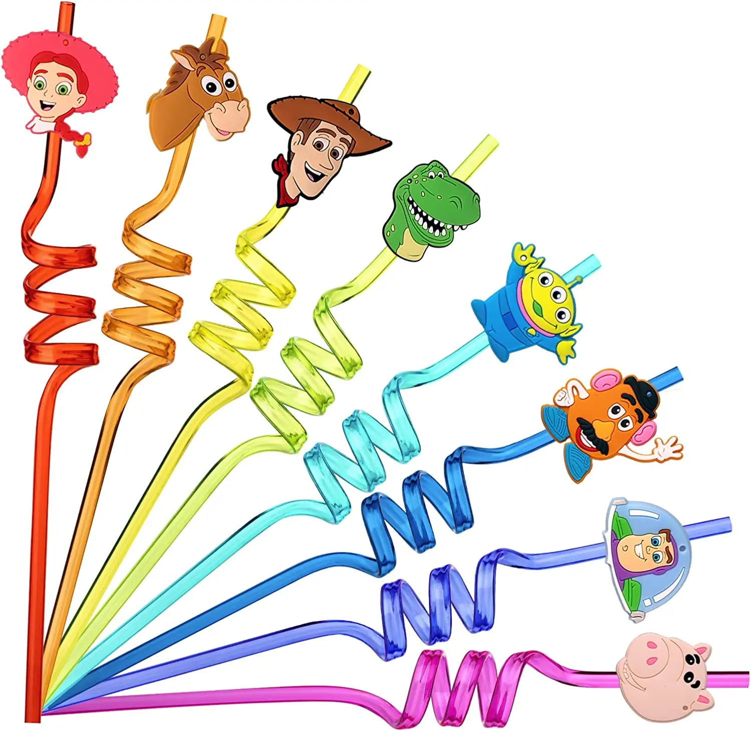 

1/5/8pcs Reusable Toy Story Theme Straw Woody Buzz Lightyear Drinking Straws For Kids Gifts Ice Drinks Wedding Party Decorations